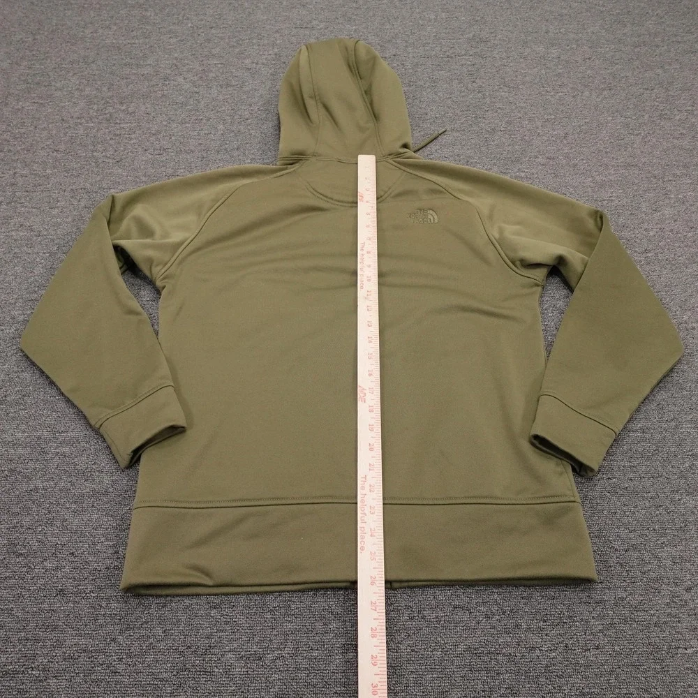 The North Face Jacket Mens Medium Green Softshell Fleece Lined Hooded Full Zip